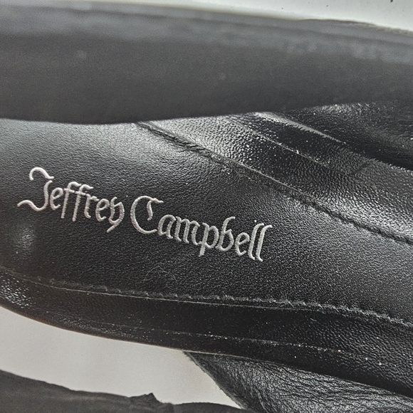Jeffrey Campbell Black Scone Slingback Pointed Toe Flat Size 7 NWOB Leather - Picture 9 of 11